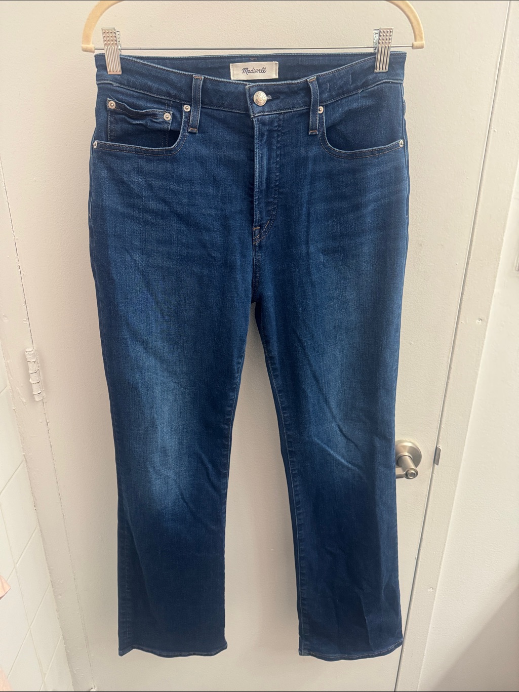 Madewell Curvy Stretch Indigo Flare Crop Jeans